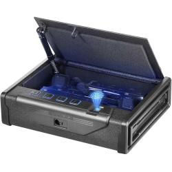 Coffre-Fort Biom&eacute;trique pour 2 Pistolets 3 Moyens de D&eacute;verrouillage par Empreintes Digitales Cl&eacute;s et