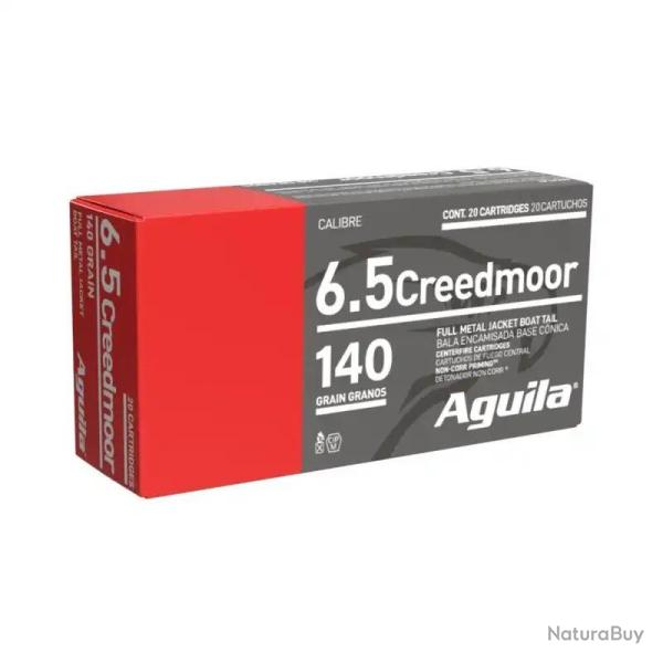 MUNITION AGUILA 6.5 CREEDMOOR 140GR FMJBT X20