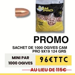 OGIVES CAMPRO x1000 FMJ cal.9mm Para 124 grains &Oslash;.355 RN-FCP *PRE COMMANDE