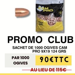 OGIVES CAMPRO x1000 FMJ cal.9mm Para 124 grains &Oslash;.355 RN-FCP *PRE COMMANDE club