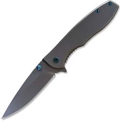 Couteau ElitEdge A/O Lame Acier Inoxydable Manche Inox Gris Linerlock EE10A125GY