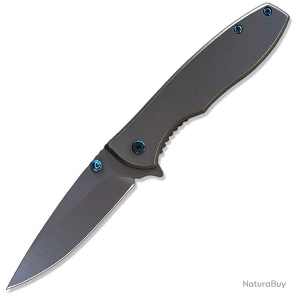Couteau ElitEdge A/O Lame Acier Inoxydable Manche Inox Gris Linerlock EE10A125GY