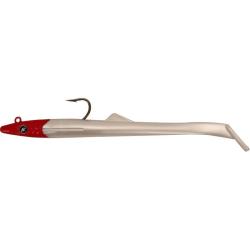 Leurre souple arm&eacute; Raglou Hybrid Eel 12 CM, Blanc Rouge