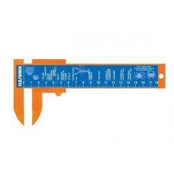 Pied &agrave; coulisse / R&egrave;gle de mesure P&ecirc;che &agrave; pied 18CM, Bleu/orange