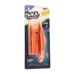 Leurre souple Combo Deep Black Minnow 16CM-90GR, Orange Glow