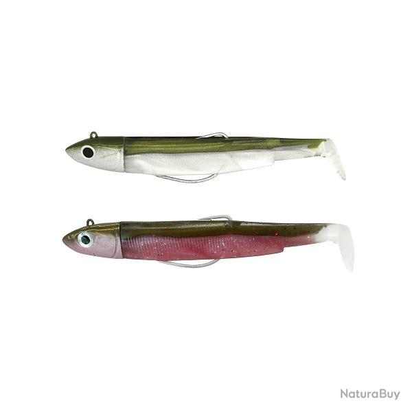 Leurre souple Double Combo Black Minnow Offshore 12CM-25GR, Khaki Pink