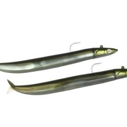 Leurre souple Double Combo Crazy Sand Eel Offshore 12CM-15GR, Khaki