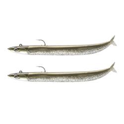Leurre souple Double Combo Crazy Sand Eel Offshore 18CM-35GR, Khaki Strike