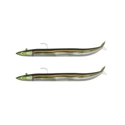 Leurre souple Double Combo Crazy Sand Eel Offshore 18CM-35GR, Khaki