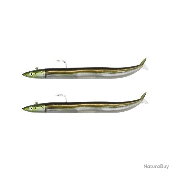 Leurre souple Double Combo Crazy Sand Eel Offshore 18CM-35GR, Khaki