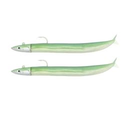 Leurre souple Double Combo Crazy Sand Eel Offshore 12CM-15GR, Pearl Green
