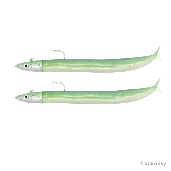 Leurre souple Double Combo Crazy Sand Eel Offshore 12CM-15GR, Pearl Green