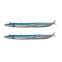 Leurre souple Double Combo Crazy Sand Eel Offshore 12CM-15GR, Pearl Blue