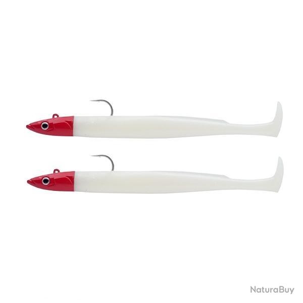 Leurre souple Double Combo Crazy Paddle Tail Offshore 15CM-20GR, White Coco/red Head