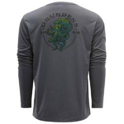Tee-Shirt Tech tee LS kraken print anchor XXL, Gris