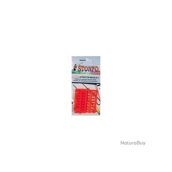 Perles Stonfo Caoutchouc Fluorescentes 5MM, Orange Fluo