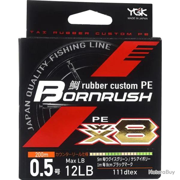 Tresse Bornrush WX8 Rubber Custom 200m 1.0 200M