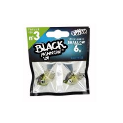 T&ecirc;te Plomb&eacute;e Black Minnow 120 Shallow (X2) 6GR, Khaki