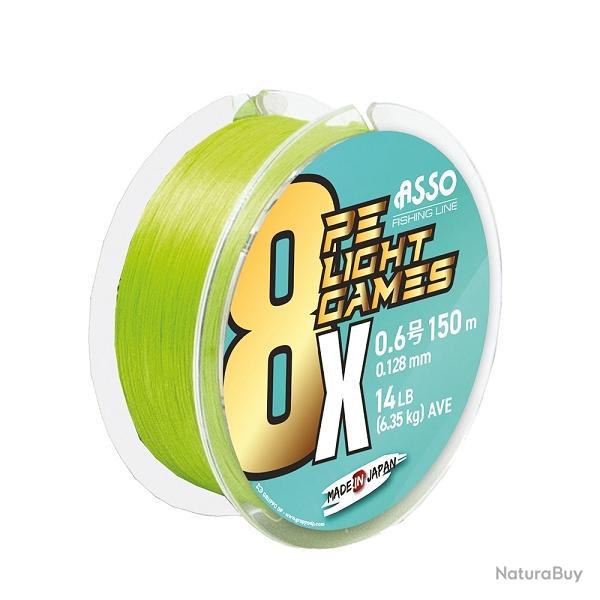 Tresse Light Games 8xpe Fluo Green 150m 150M - 0.165MM - 1.0