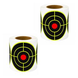 400 Cibles Rondes R&eacute;actives Autocollantes 76mm Fluorescentes - 2 rouleaux de 200