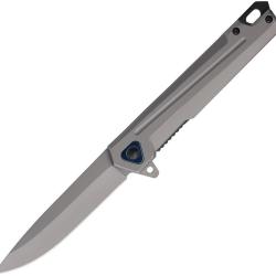 Couteau ElitEdge A/O Lame Acier Inoxydable Manche Inox Gris Linerlock EE10A122GY