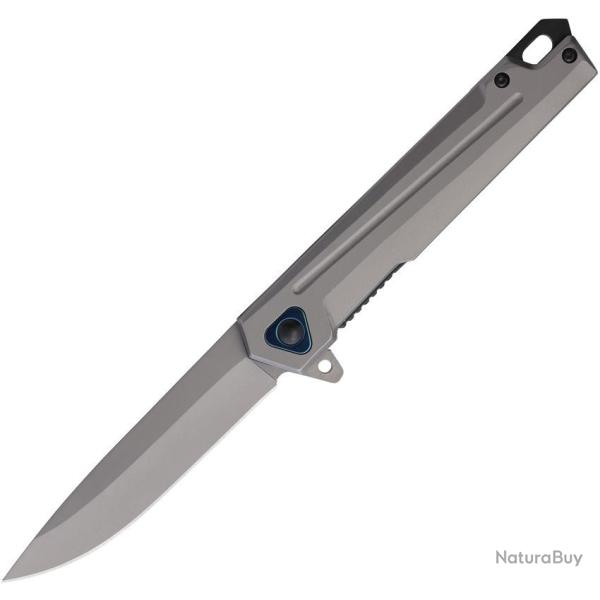 Couteau ElitEdge A/O Lame Acier Inoxydable Manche Inox Gris Linerlock EE10A122GY