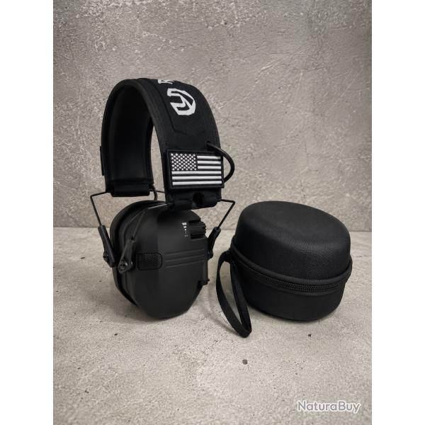Casque antibruit �lectronique black avec protection rigide- Protection auditive - Neuf