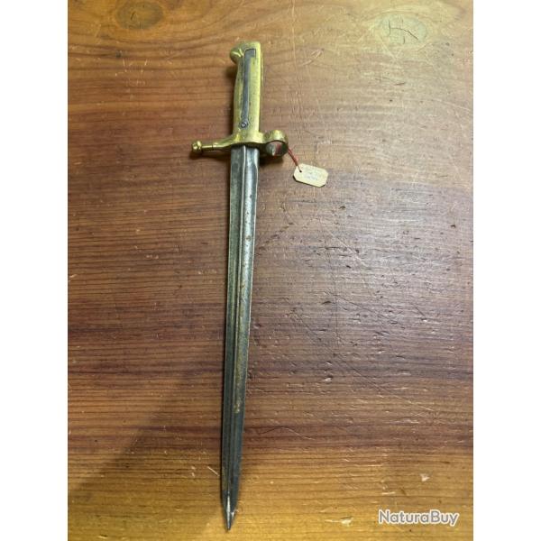 ba�onnette italienne 1891 ts poign�e laiton lame cruciforme.