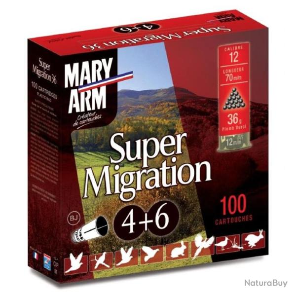 Cartouches MARY ARM PACK SUPER MIGRATION - Cal 12/70 - 36Gr - PLOMBS N�4+6 - BJ - X100