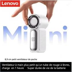 Ventilateur portable  Mini, 5 vitesses r&eacute;glables, rechargeable par Type-C, affichage num&eacute;rique