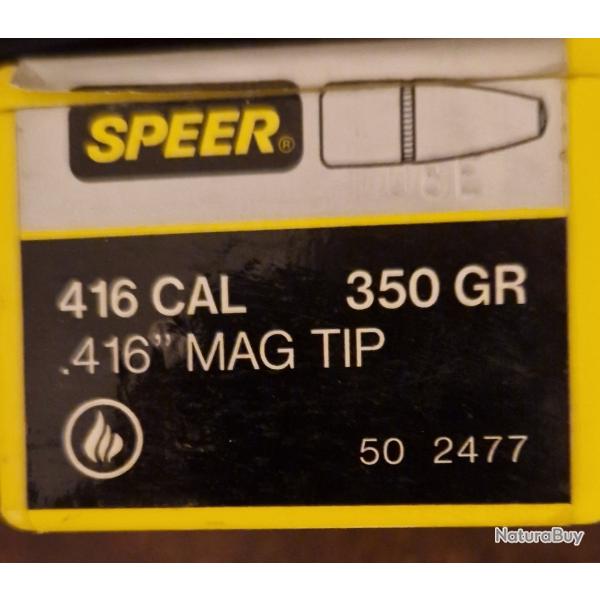 50 Ogives calibre 416 Speed 350 grains