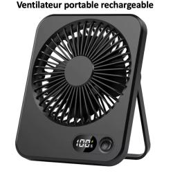 Mini ventilateur portatif rechargeable USB Grande capacit&eacute;  5 vitesses