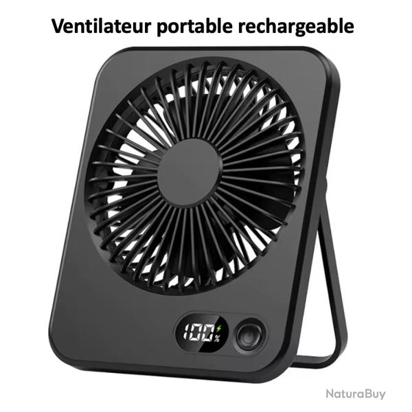 Mini ventilateur portatif rechargeable USB Grande capacit�  5 vitesses