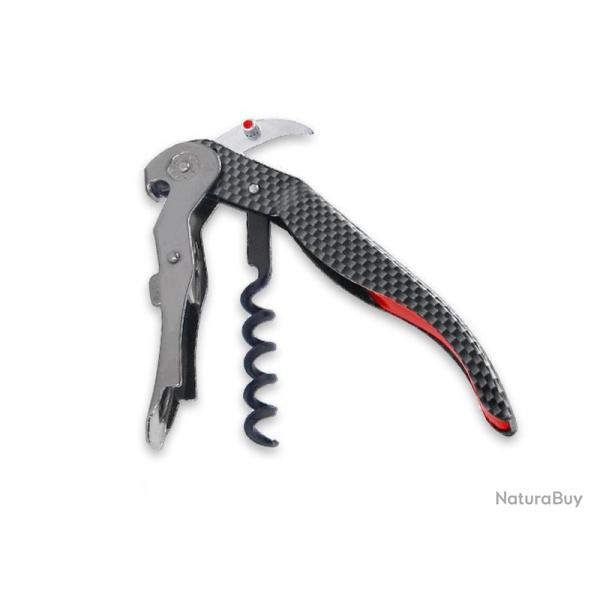 Couteau sommelier Pulltex CLICKCUT MONZA 3 pieces manche 12cm fibre de carbone