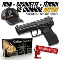 Pack pistolet Heckler & Koch HK P30S cal.9x19 V3 +  50 Munitions + casquette + temoin offert