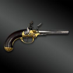 PISTOLET &agrave; silex mod&egrave;le 1777, 2&egrave;me type - France - P&eacute;riode Louis XVI