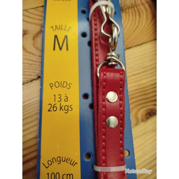 laisse pour chiens cuir rouge