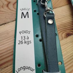 laisse pour chiens cuir vert