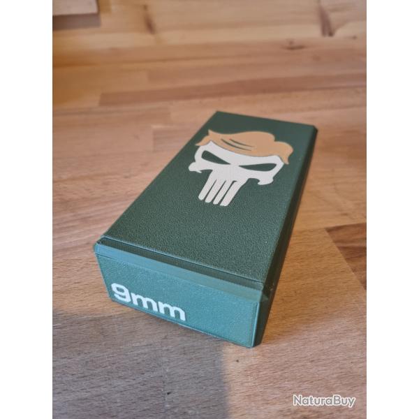 Boite de transport de munitions - Motif: Punisher Trump - Plusieurs calibres disponibles