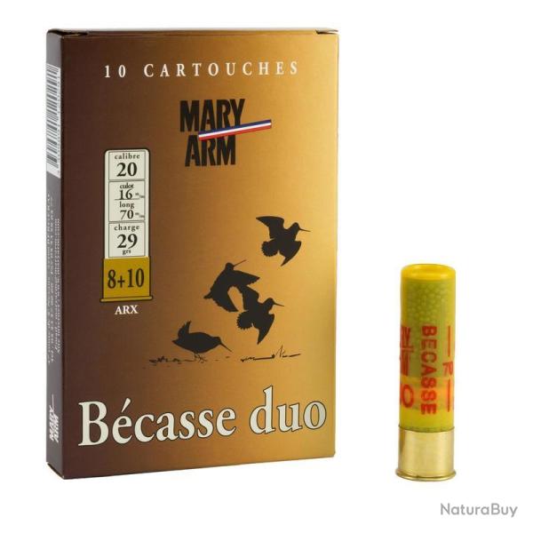 Cartouches MARY ARM BECASSE DUO Cal 20/70 29gr N�8+10 X10