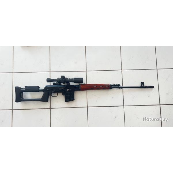 SVD Dragunov TIGR vrai bois de dragunov cal 7.62x54r avec lunette Cat.C 2+1