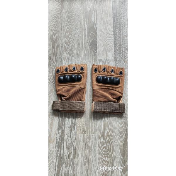 Enchere  Gants tactiques coqu�s type mitaines Marron  Tan Taille L