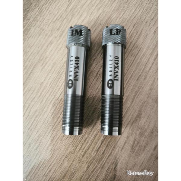 lot de deux chokes briley pour browning invector plus calibre 410 3/4 et ligth full