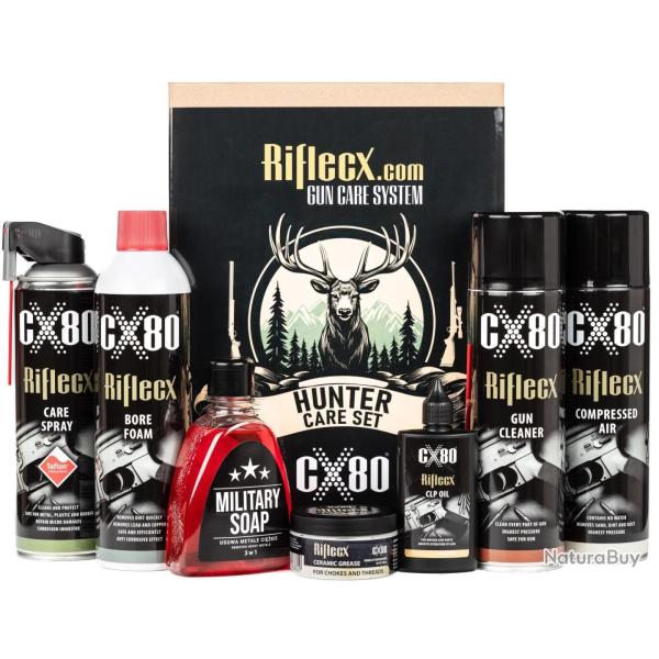 Kit entretien armes Riflecx Hunter set de 7 produits