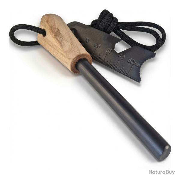Allume-Feu 12cm Magn�sium Manche Bois Pierre � Feu Survival Outdoor Bushcraft Camping