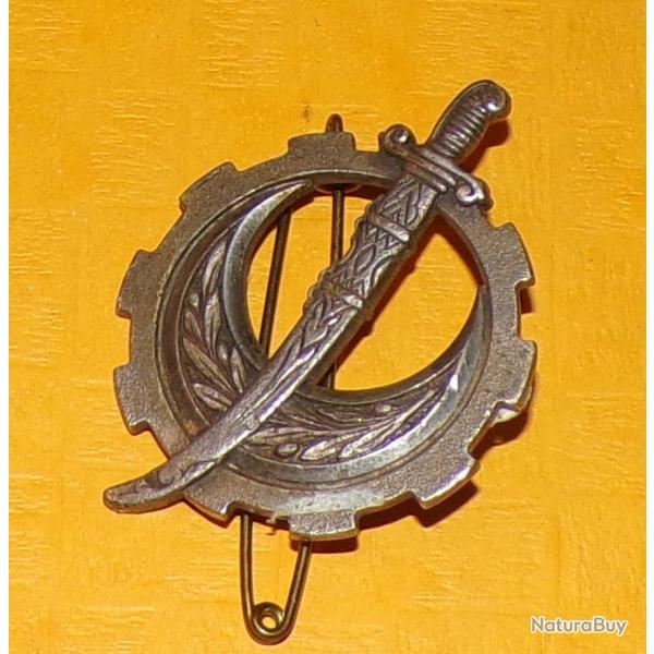 Commandement du Train en A.F.N, EL ARIA, dos lisse , FABRICANT DRAGO PARIS  ,  HOMOLOGATION SANS   ,