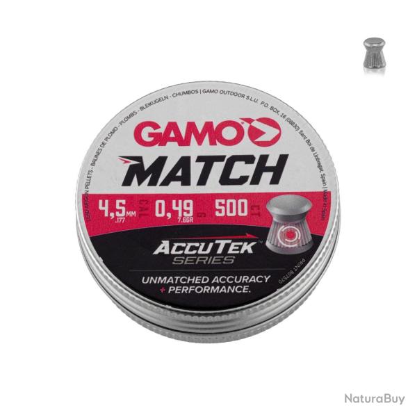 Plomb Match Accutek 500 4.5mm - Gamo - plomb match accutek 500 4