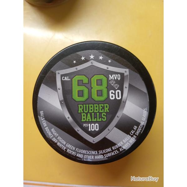 Ruber balls boite de 100 cal.68 fluorescentes