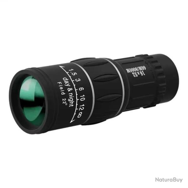 Monoculaire Compact 16x52 Double Mise Point Optique Haute Definition Observation Nature Randonnee