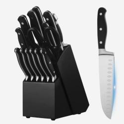 Ensemble Couteaux Cuisine avec Bloc, 15 PCS Tranchants en Acier Inoxydable....ENCHERE 1 EURO